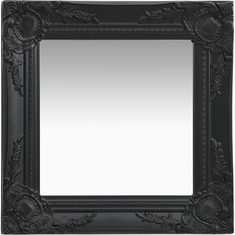 vidaXL Espejo de pared estilo barroco negro 40x40 cm (1/5)