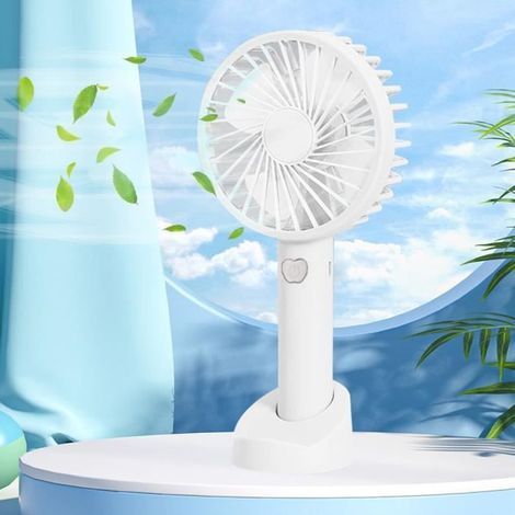 Mini portable and silent USB fan - BOOLING - 3 speeds - White-AquaForge (1/4)