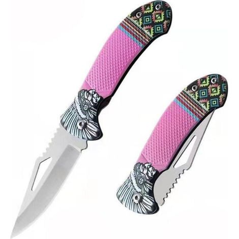 Klappmesser Outdoor Camping Wandern Edelstahl Rosa Geschenk