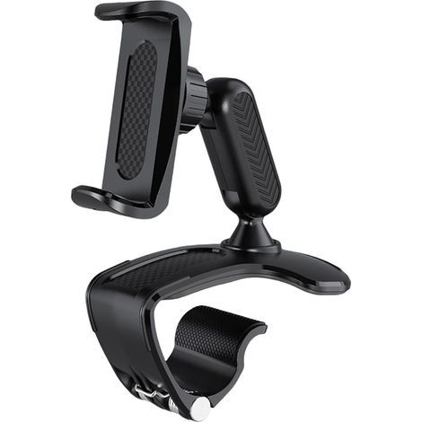 Support Téléphone Voiture Pince Réglable 360°, Socles de Téléphone Portable Automobile, Support Smartphone Voiture de 4 à 7 Pouces, Porte Téléphone Voiture pour Tableau de Bord Accroche Voiture GPS (1/4)