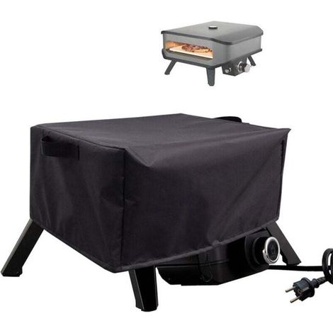 , 55x55x27 CM Bache Housse de Protection , Housse Four a Pizza Exterieur en Tissu Oxford 420D, Imperméable Coupe-Vent Anti-UV Couverture de Grill, Réglable (1/4)