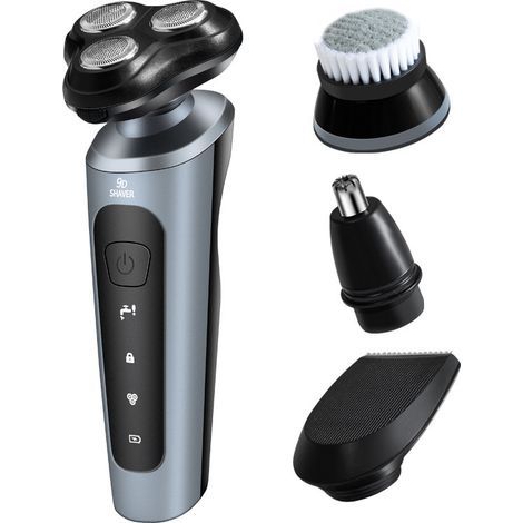 Rasoir électrique 4-en-1 étanche pour hommes, sans fil, rechargeable USB (1/5)