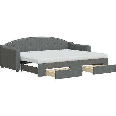 Maison Exclusive - Divano Letto Estraibile Cassetti Grigio Scuro 80x200cm Tessuto