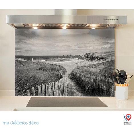Fond de hotte : Cotes sauvage, Quiberon 2 - Verre trempé - 90 cm - 60 cm (1/5)