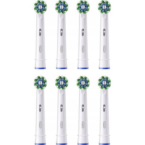8x Oral-B Pro Cross Action elektrische Zahnbürstenköpfe weiß 100% (1/5)