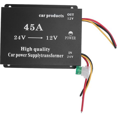 Convertisseur de Tension 24 V à 12 V, Convertisseur Abaisseur 600 W avec Protection de Connexion Inversée Contre Les Courts-Circuits de Surcharge pour Voiture, Camion, (45A) (1/5)