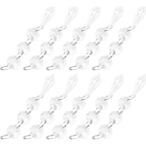 10 pièces/sachet de guirlandes de perles acryliques pour lustre, lampe, décoration de mariage et de fête (1/5)
