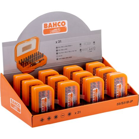 Bahco 1/4-Bitsatz für Schlitz-, Phillips-, Pozidriv,- TX- und Sechskantschrauben - 12 Stk. pro Thekendisplay (1/3)