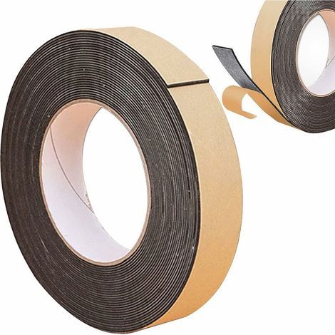 YMYNY Self-adhesive sealing strip, Rubber door seal, Adhesive foam seal, 25 mm (width) 2 mm (thickness) 10 m (length) It has effective sealing and anti-collision functions. (1/5)