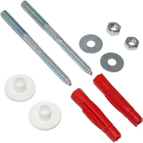 Waschtischbefestigung M10 / 140 mit je 2x Dübel, Stockschraube, U-Scheibe und Mutter