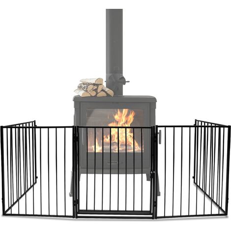 SWANEW Cancelletto di Sicurezza Barriera Protettiva per Bambini Camino Cani Animali Stufa 305x 76 cm 5 pezzi di recinzione di sicurezza (1/5)