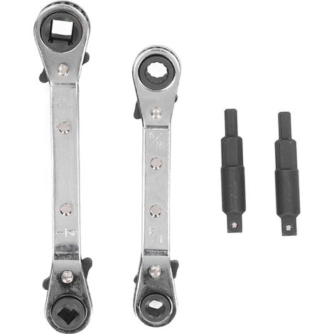 Ortviai Clé à cliquet pour climatisation et réfrigération – Acier inoxydable, 3/8″ & 5/16″ vers 1/4″, double tête (1/5)
