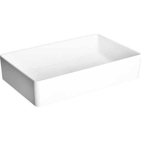 Vitra Options Nuo Aufsatzschale rechteckig geschliffen 50 cm Ohne Beschichtung Ohne Überlauf
