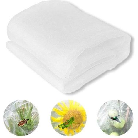 Insektenschutznetz für den Garten, 60 Maschen, Schutz für Pflanzen, Früchte, Blumen und Kulturen (10 x 2 m)