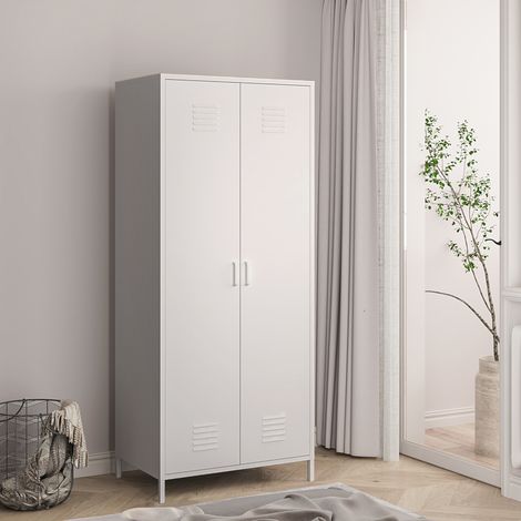 Kleiderschrank Seinäjoki 180x76x50 cm Weiß [en.casa] (1/5)
