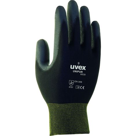 uvex Guanti da lavoro, Nero, Unisex, Taglia 6