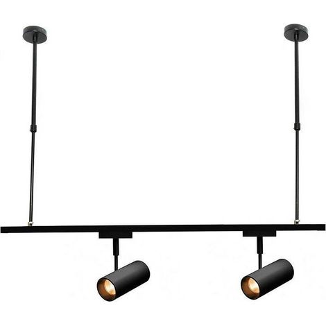 Trade Shop - Asta Regolabile Per Faretti A Binario Elettrico Staffa Illuminazione 50cm T-50cm - Negro (1/4)