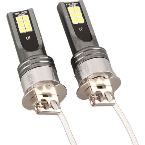 LED bulbs 2525 12LED for vehicle lights, H3, 12V-24V, white light 6500K-7500K, (1/4)
