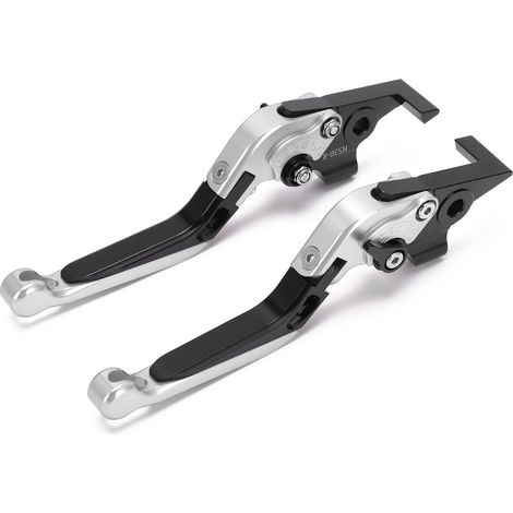 Verstellbarer Brems- und Kupplungshebel aus CNC-gefräster Aluminiumlegierung, Ersatz für YAMAHA TMAX 530 (2012–2019), Silber (1/5)