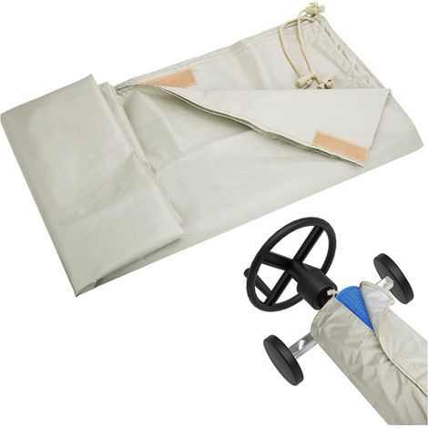 BRAVIX Couverture de Protection Piscine Extérieur, Couverture pour Bâche Solaire, 490X96CM,Cordon De Serrage pour Piscine Extérieur Intérieur,Housse Enrouleur pour Protection Piscine Extérieur Intérie