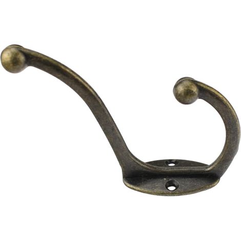 10 crochets muraux rétro en alliage de zinc à simple dent, patères pour manteaux et chapeaux, lot de 10 (1/5)