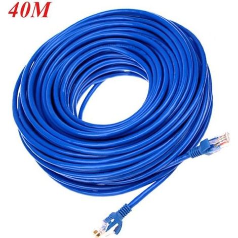 Ototon® 40M Câble Ethernet Réseau LAN RJ45 Câble Réseau pour PC Routeur TV Box Consoles de Jeux Modem - Bleu, 40M (1/2)