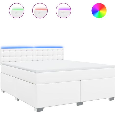 Maison Exclusive - Boxspringbett mit Matratze Weiß 180x200 cm Kun