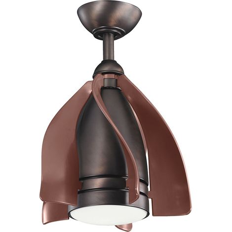 Ventilator mit Beleuchtung Fernbedienung LED dimmbar Ø38 cm Sommer Winter Funktion in Bronze