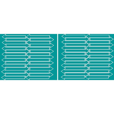 Adesivi a forma di freccia 10x2 cm, 60 pezzi, turchese opaco.