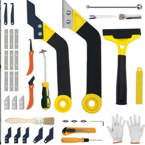 Kit Outils Joints Carrelage 38 Pièces – Grattoir Scie Nettoyage (1/5)