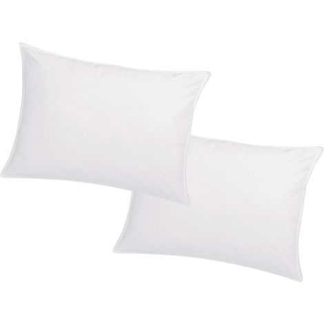 Lot de 2 oreillers mémoire de forme mémofill 50 x 70 cm - Percale de coton - 91 fils/cm² - 750 gr - Blanc - AUXENCE (1/3)