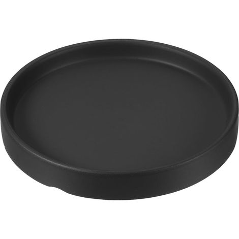 Soucoupe de Pot de Fleurs 5 Pouces, Plateau de Gouttes à Gouttes en Céramique Ronde pour Intérieur et Extérieur, Noir (1/5)