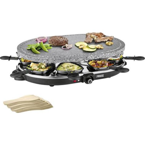 [GEBRAUCHT] B-Ware Princess Raclette Grill oval 1200W für 8 Personen mit Thermostat schwarz (1/2)