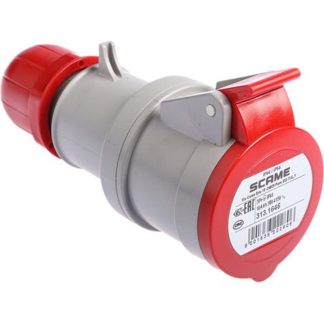 Connecteur industriel Scame Femelle, 3P + E, 16A, 415 V, Montage sur câble ( Prix pour 1 )