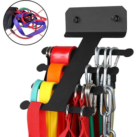 StrongBone XXL Multifunktionale Wandhalterung aus Kohlenstoffstahl für Widerstandsbänder und Stahlseile - Wasserdichtes Gehäuse (20,3 x 12,6 cm) - Einfache Montage von Fitnessgeräten (Schrauben + Dübe (1/5)