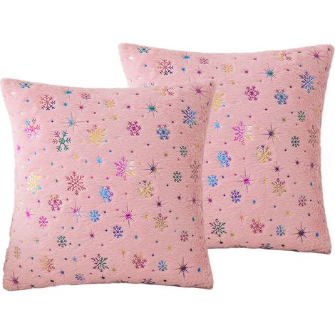 Lot de 2 Housses de coussin, Motif Joyeux Noël, Lin doux, 45x45 cm, Décoration intérieure et extérieure (1/5)