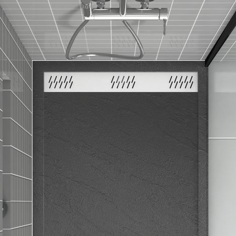 Rejilla Lineal de Aluminio Blanco Mat para Platos de ducha - 69.5x11x0.2cm