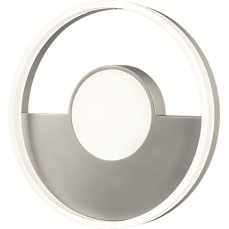 Plafoniera in metallo Argento con diffusore perimetrale D40 cm Led ELISA (1/4)