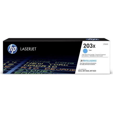 HP 203X Cartouche de toner cyan LaserJet grande capacité authentique (CF541X) pour HP Color LaserJet Pro M254/M280/M281