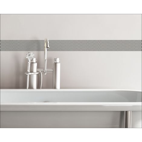 Listel adhésif Isnello losange gris foncé/clair, 5x180cm, 3 pièces, décoratif pour murs et meubles. (1/2)