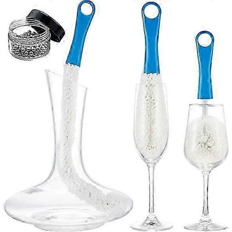 Lot de 3 brosses de nettoyage pour carafe à vin, brosse de nettoyage pour verres à vin, nettoyage de carafe (1/5)