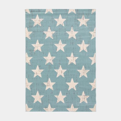 Tapis chambre d'enfant - Star Vintage - Bleu pastel - 120 x 170 cm (1/5)