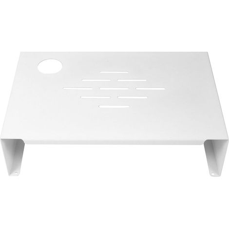Support pour Écran PC Ergonomique en Acier Blanc Patins Antidérapants, Rehausseur de Bureau Élégant et Solide pour Rangement Clavier et Imprimante (1/5)