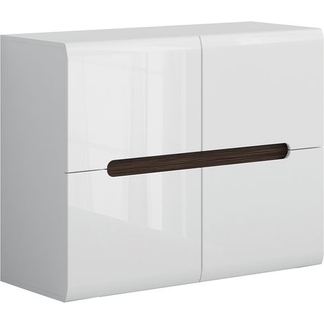 Bufé 4 puertas Darrel Blanco lacado y Madera (1/4)