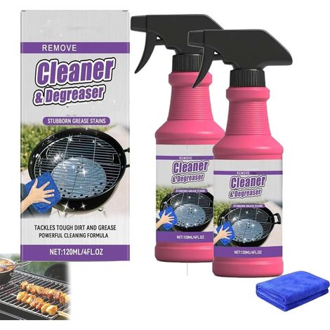 Nettoyant Grille Barbecue, Nettoyage Grille Barbecue, Spray Dégraissant Barbecue Puissant, Nettoyant Grill & Fumoir, élimine Graisses Incrustées Et Traces De Fumée, Action Rapide,120ml (2PC) (1/5)