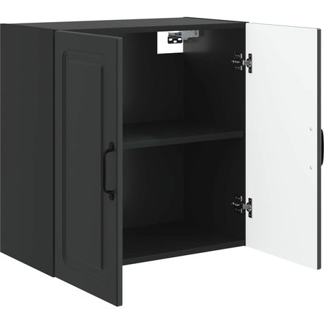 Armadietto a muro Mobiletto a muro Nero 59 x 31 x 60 cm Legno ingegnerizzato DAS338236 (1/5)