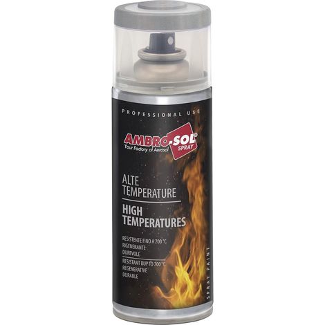 AMBRO-SOL PINTURA ALTA TEMPERATURA 700º ALUMINIO PLATA (SPRAY 400 ML.