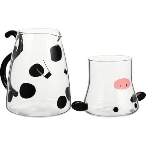 Teekannen-Set – Kuhmotiv – Glas – 550 ml – Hitzebeständig – Transparent und langlebig (1/4)