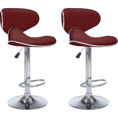 Maison Exclusive - Barhocker 2 Stk. Weinrot Kunstleder