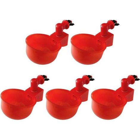 5x mangeoire automatique pour volailles, idéale pour poussins, cailles, poules et pigeons, avec abreuvoir intégré. (1/4)